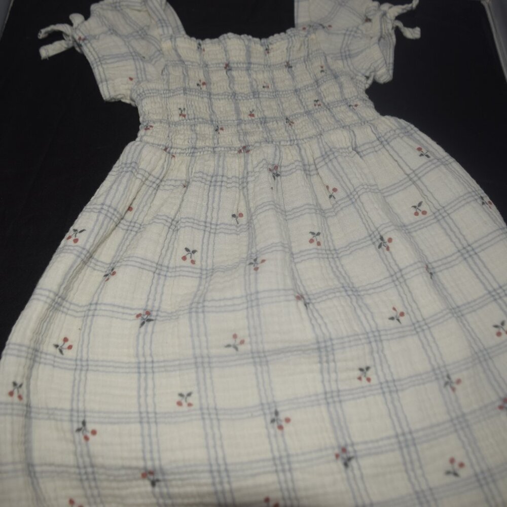 Ivory Plaid Modern Moments by Gerber Smocked Dress with Bows 4T